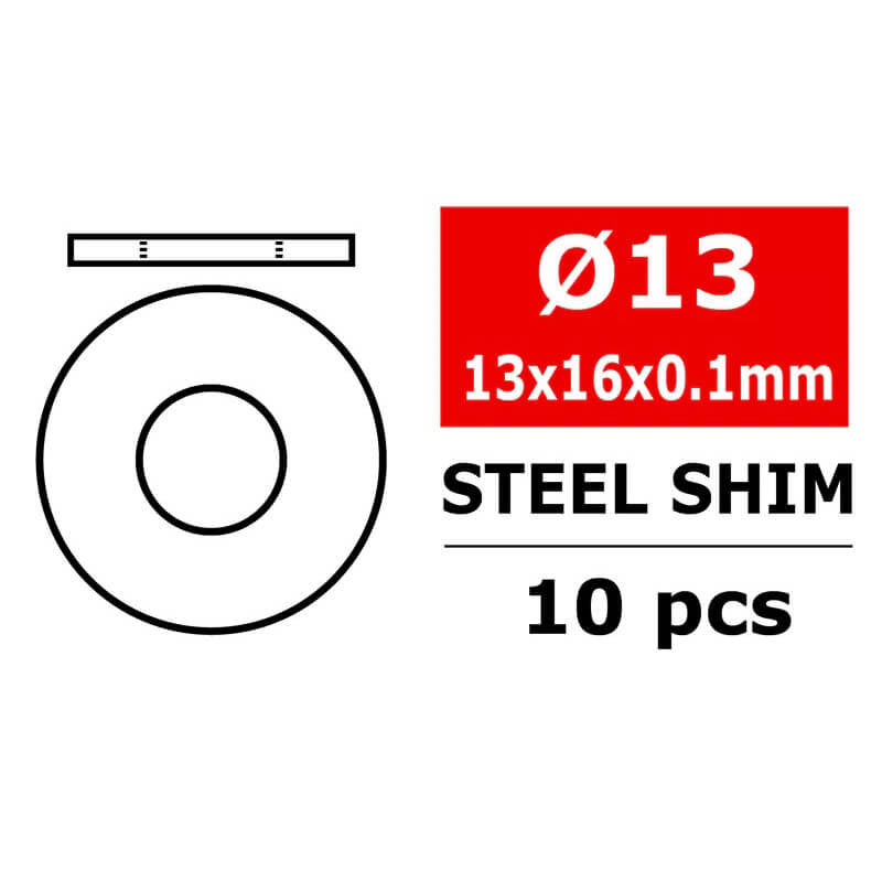 CORALLY STEEL METRIC SHIM 13X16X0,1MM 10 PCS