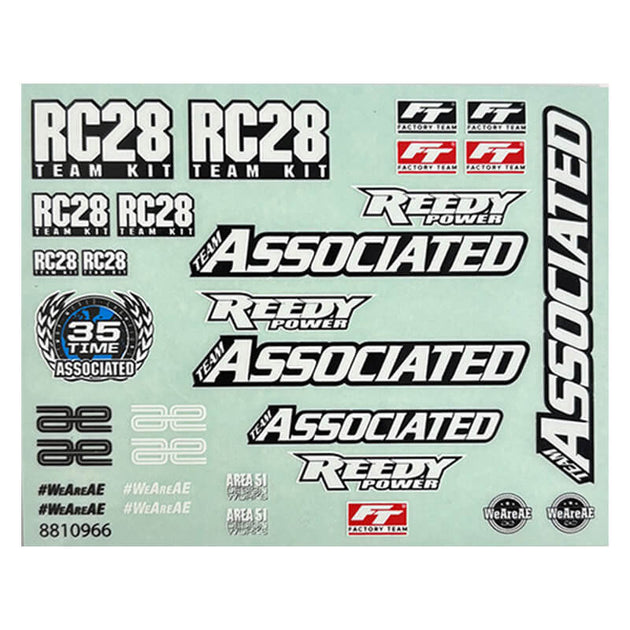 TEAM ASSOCIATED RC28R DECAL SHEET