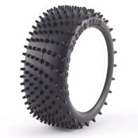 HOBAO ANGLE SPIKE 1/8TH - SET OF 4 - PRE-GLUED WHITE WHEELS
