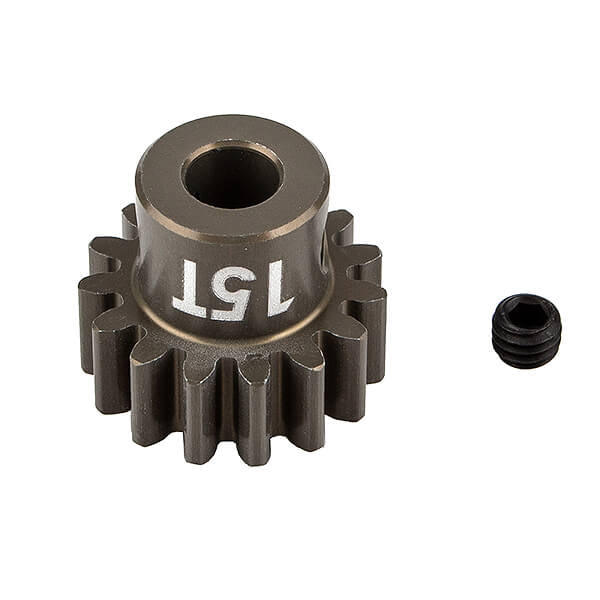 TEAM ASSOCIATED FT PINION GEAR 15T MOD 1, 5MM SHAFT - ALUMINIUM