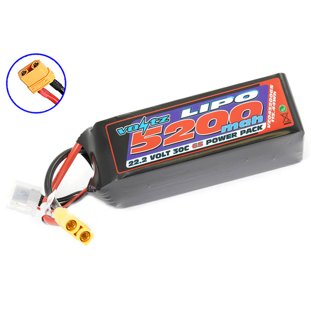 VOLTZ 5200MAH 22.2V 30C LIPO BATTERY W/XT90