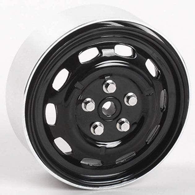 RC4WD STAMPED STEEL 1.7" 10-OVAL HOLE WHEELS (BLACK)