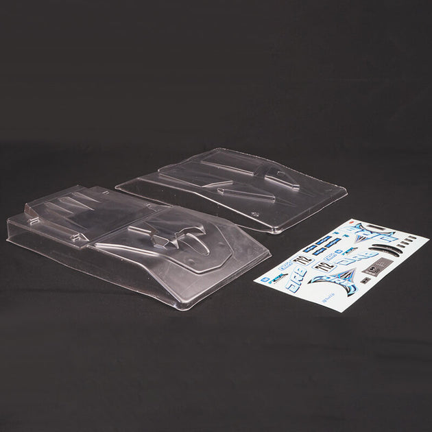 FTX DR8 CLEAR BODYSHELL AND BLUE DECAL