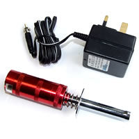FASTRAX ALUMINIUM METERED GLOW STARTER WITH 2100MAH BATTERY & CHARGER (UK PLUG)