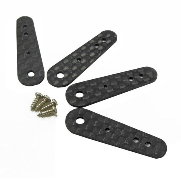 PRECISION AEROBATICS CARBON MD SIZE LONG SERVO ARMS - 4PC