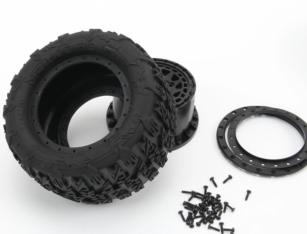 METHOD TERRAFORM BELTED 1/10MT TYRES ON ARRAY BEADLOCK RIMS