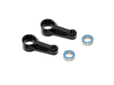 X4 ALU DUAL STEERING ARM - BLACK + BALL-BEARINGS (2) - RC Hobby Product