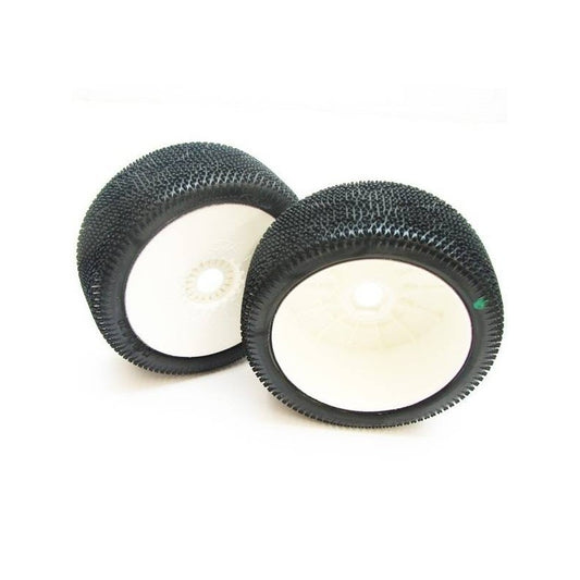 6MIK MAGMA 2.0 1/8 BLUE Buggy Tyres Glued on White Wheels - 1 PAIR ONLY