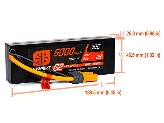 5000mAh 2S 7.4V SMART G2 30C IC5