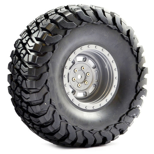 FASTRAX 1:10 CRAWLER GRANITE 2.2 SCALE WHEEL &#248;140MM TYRE (GREY)(2) - RC Hobby Product