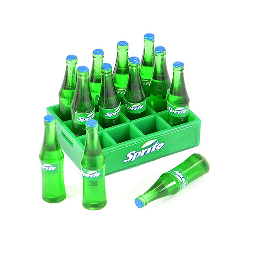 FASTRAX SCALE SOFT DRINK CRATE W/BOTTLES lemonade green - RC Hobby Product