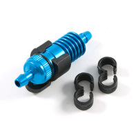 FASTRAX BLUE FUEL FILTER w/MOUNT & FUEL TUBE CLIPS - RC Hobby Product
