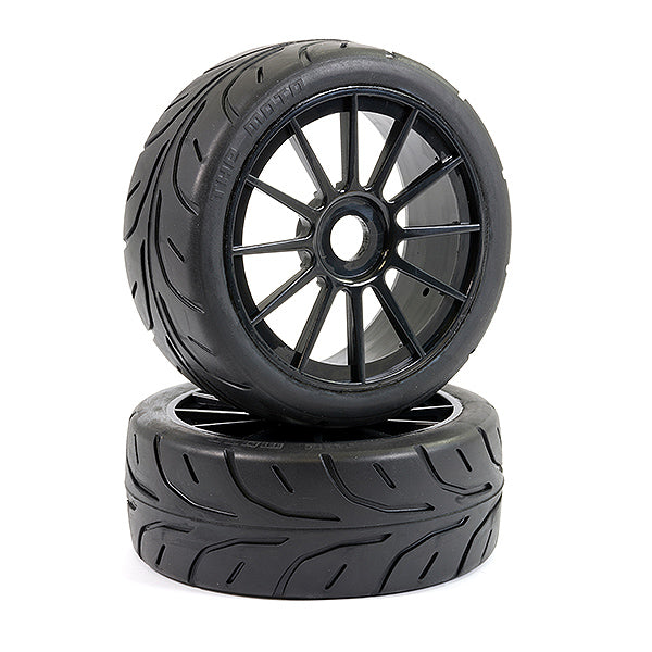 FASTRAX 1/8 ARROW TREAD MOUNTED ON 12-SPOKE BLACK (PR) - RC Hobby Product