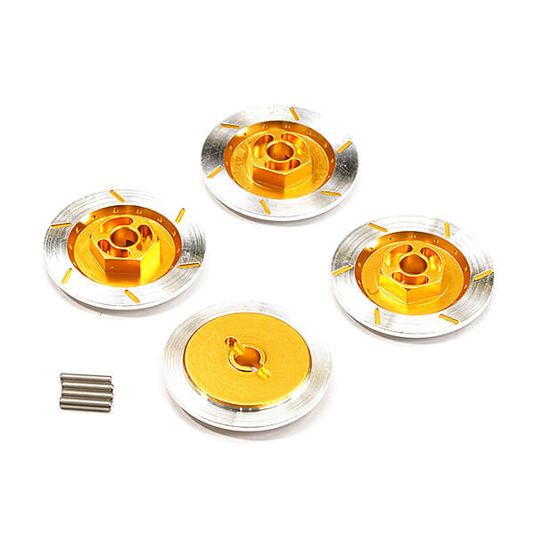 FASTRAX ALUMINIUM DISC BRAKE w/WHEEL HEX (4pc) - GOLD - RC Hobby Product