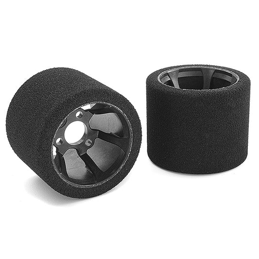 CORALLY ATTACK FOAM TYRES 1/12 CIRCUIT 35 SHORE DOUBLE PINK REAR CARBON RIMS 2PCS - High-Speed RTR RC Truck