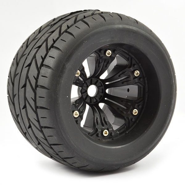 FASTRAX 1/8 MT EAGLE MOUNTED 6-SPOKE BLACK 1/2"OFFSET(PR) - RC Hobby Product
