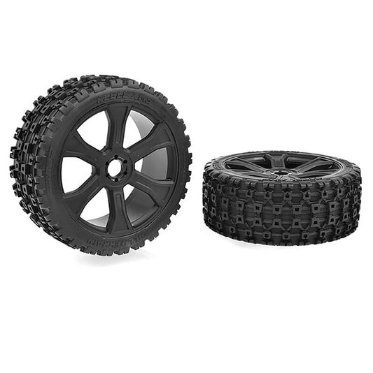 CORALLY REBEL XMS ASUGA XLR OFFROAD TYRES LP GLUED/BLACK RIM - High-Speed RTR RC Truck