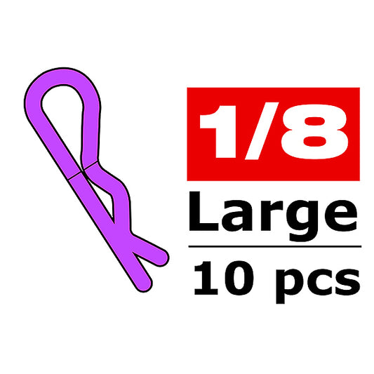 CORALLY BODY CLIPS 45 BENT LARGE PURPLE 10 PCS - High-Speed RTR RC Truck
