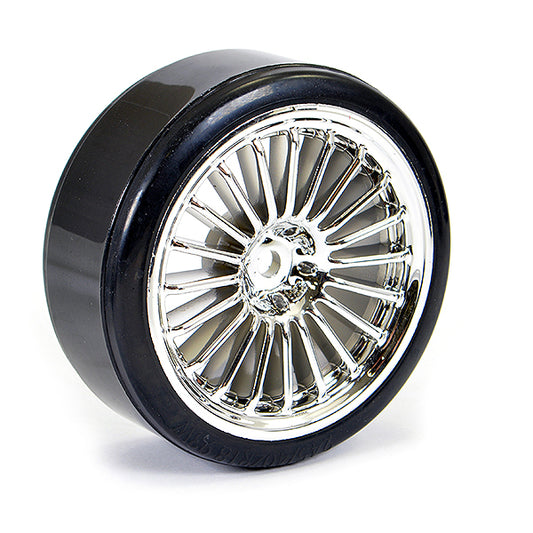 Fastrax 1/10th Street Wheel / Drift Tyres 20-Spoke Chrome - RC Hobby Product
