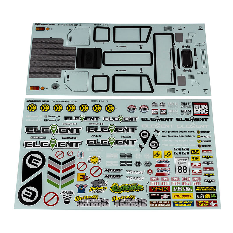 ELEMENT RC ENDURO ZUUL DECAL SHEET - RC Hobby Product