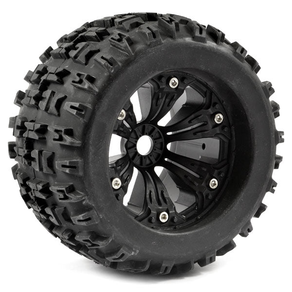 FASTRAX 1/8 MT JIGSAW MOUNTED 6-SPOKE BLACK 1/2"OFFSET(PR) - RC Hobby Product