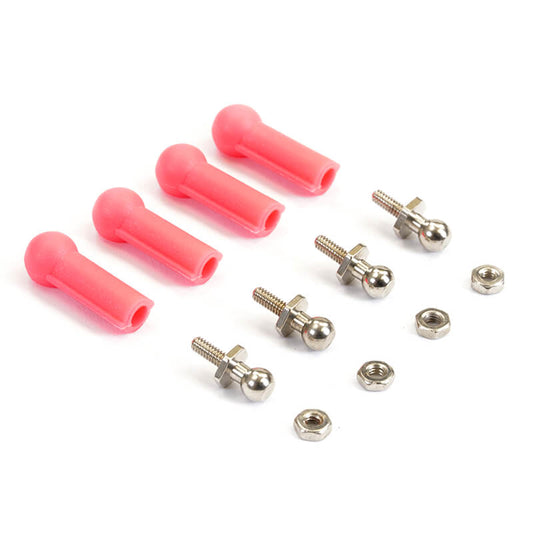 Fastrax Ball Cups (4) Red with Ball Studs - RC Hobby Product