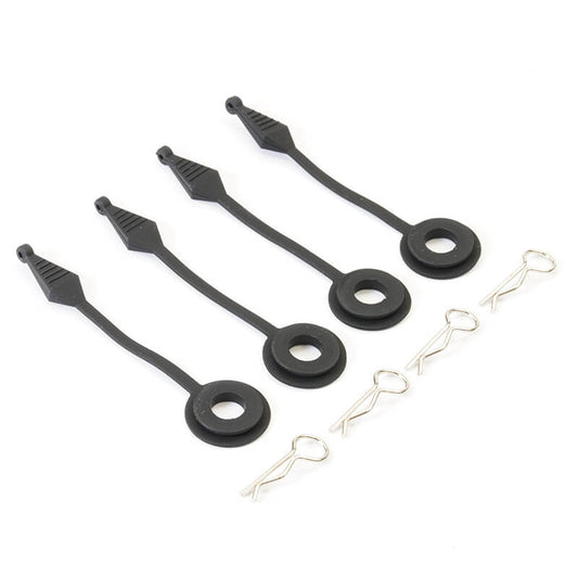 Fastrax Body Pin Holder/Body Protector 4Pcs Large Black - RC Hobby Product