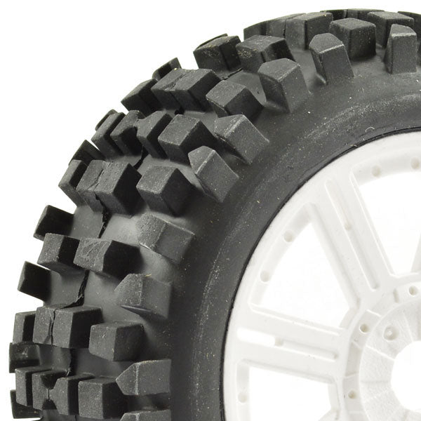 FASTRAX 1/8 ROCK BLOCK MOUNTED ON 8-SPOKE WHITE (PR) - RC Hobby Product