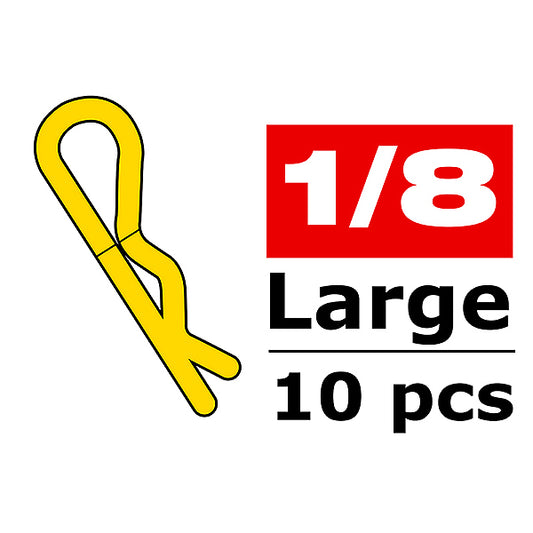 CORALLY BODY CLIPS 45 BENT LARGE GOLD 10 PCS - High-Speed RTR RC Truck