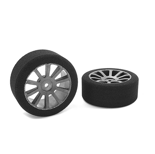 CORALLY ATTACK FOAM TYRES 1/10 GP TOURING 37 SHORE 26MM FRONT CARBON RIMS 2PCS - High-Speed RTR RC Truck