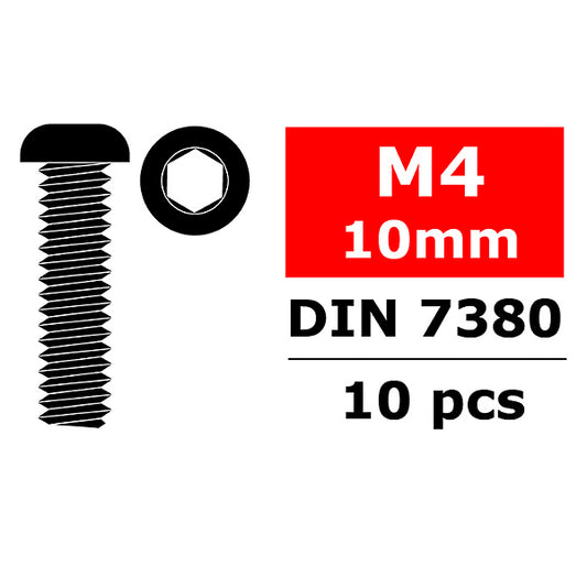 CORALLY STEEL SCREWS M4 X 10MM HEX BUTTON HEAD 10 PCS - High-Speed RTR RC Truck