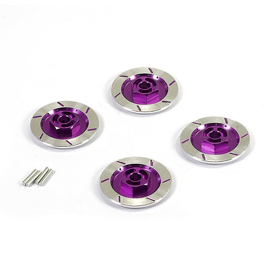 FASTRAX ALUMINIUM DISC BRAKE w/WHEEL HEX (4pc) - PURPLE - RC Hobby Product