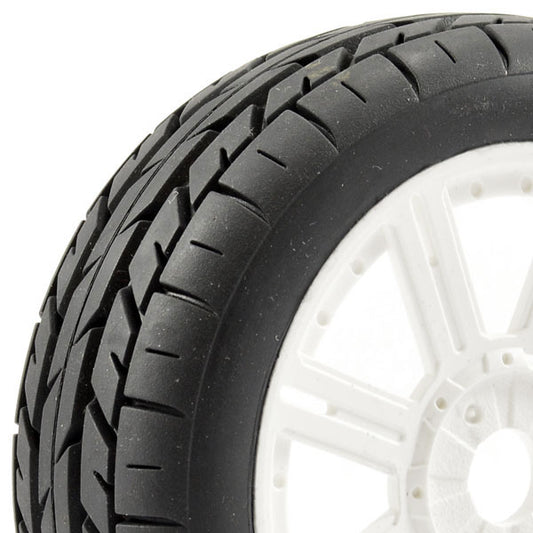 FASTRAX 1/8 EAGLE TREAD MOUNTED ON 8-SPOKE WHITE (PR) - RC Hobby Product