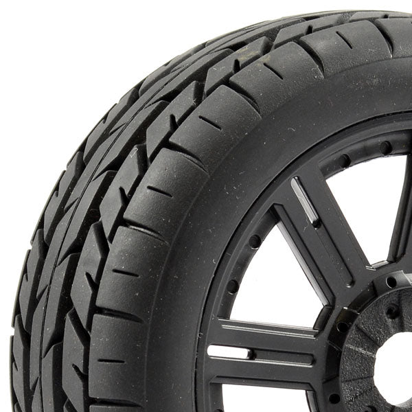 FASTRAX 1/8 EAGLE TREAD MOUNTED ON 8-SPOKE BLACK (PR) - RC Hobby Product
