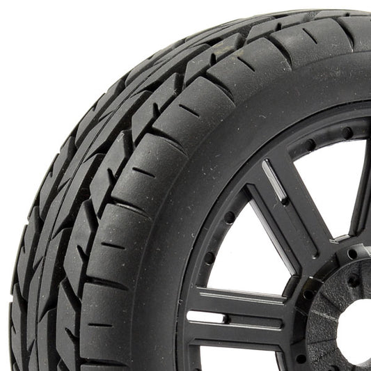 FASTRAX 1/8 EAGLE TREAD MOUNTED ON 8-SPOKE BLACK (PR) - RC Hobby Product