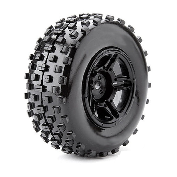 FASTRAX 1:10 SC ROCK BLOCK MTD 5-SPOKE BLACK (SLASH FR) - RC Hobby Product
