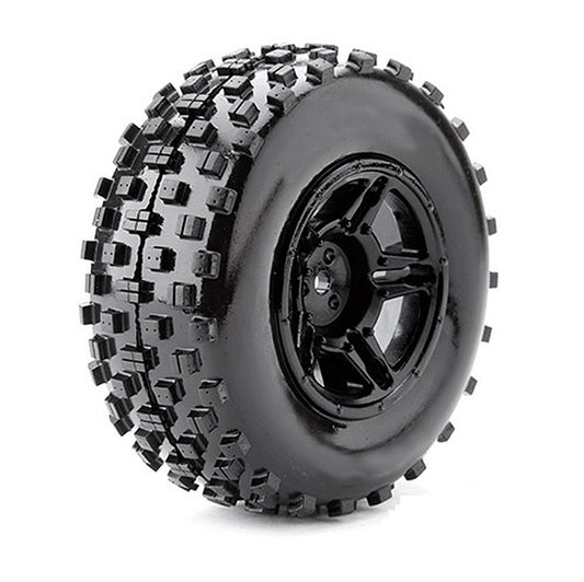 FASTRAX 1:10 SC ROCK BLOCK MTD 5-SPOKE BLACK (SLASH FR) - RC Hobby Product