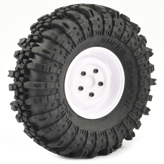 FASTRAX 1:10 CRAWLER SWAMPER 1.9 SCALE WHEEL &#248;118MM TYRE (WHITE)(2) - RC Hobby Product