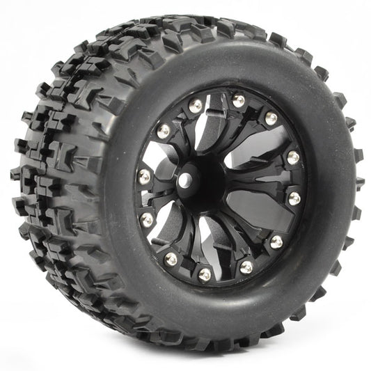 FASTRAX 1:10 MT JIGSAW MOUNTED 6-SPOKE BLACK 0 OFFSET (PR) - RC Hobby Product