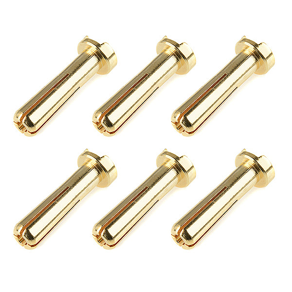 CORALLY BULLIT CONNECTOR 4.0MM MALE SOLID TYPE GOLD PLATED ULTRA LOW RESISTANCE WIRE 90DEG 6PCS - High-Speed RTR RC Truck