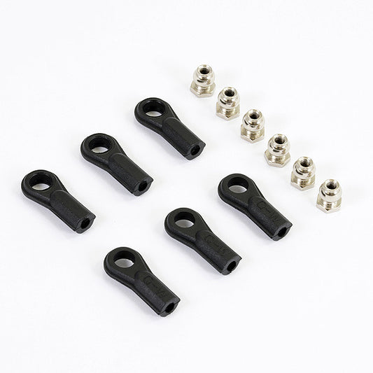 FASTRAX ROSE JOINTS (6) BLACK W/BALLS - RC Hobby Product