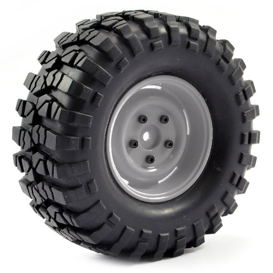 FASTRAX 1:10 CRAWLER SAWBLOCK 1.9 SCALE GREY WHEEL &#248;108MM TYRE (PAIR) - RC Hobby Product