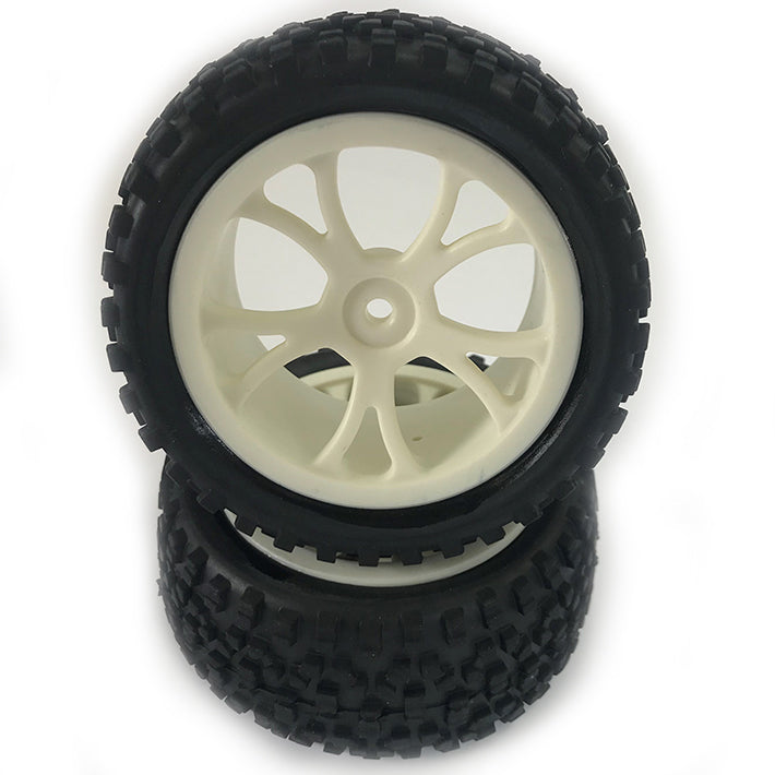 FASTRAX 1/10TH MOUNTED CUBOID BUGGY REAR TYRES WHITE 10-SP - RC Hobby Product