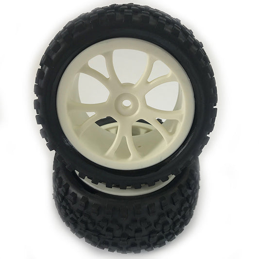 FASTRAX 1/10TH MOUNTED CUBOID BUGGY REAR TYRES WHITE 10-SP - RC Hobby Product