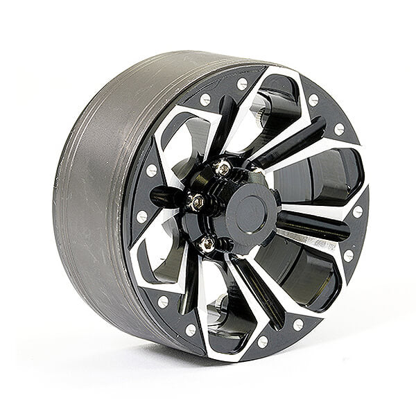 FASTRAX ALUMINUM BEADLOCK KYLO 1.9" WHEELS - BLACK (2PC) - RC Hobby Product