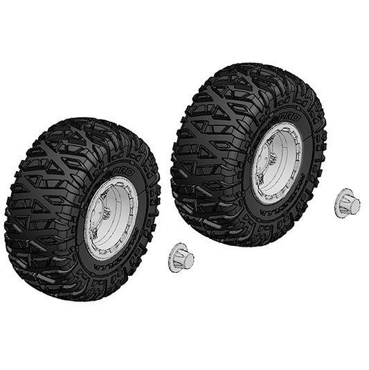 CORALLY TYRE AND RIM SET TRUCK CHROME RIMS 1 PAIR - High-Speed RTR RC Truck