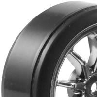 Fastrax 1/10th Street Wheel/ Drift Tyres 10-Spoke Chrome - RC Hobby Product