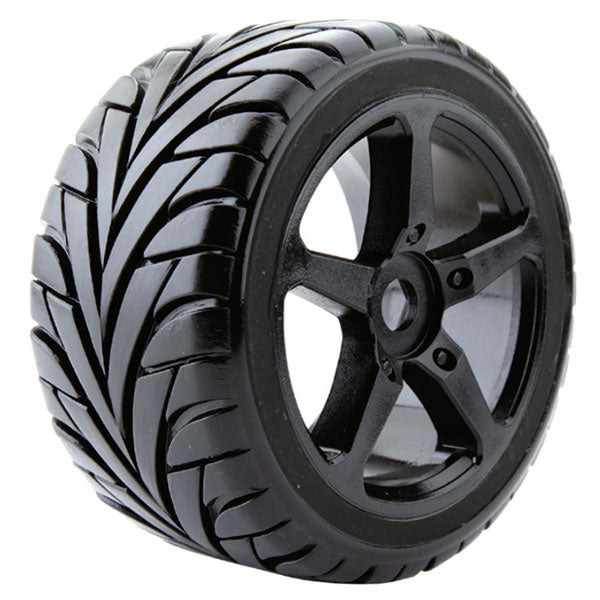 FASTRAX 1/8 TRUGGY EAGLE MTD ON 5-SPOKE BLACK 0 OFFSET(PR) - RC Hobby Product