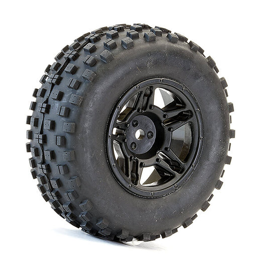 FASTRAX 1:10 SC ROCK BLOCK MTD 5-SPOKE BLACK (SLASH RR/BLITZ) - RC Hobby Product