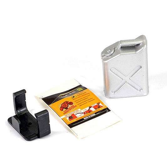 FASTRAX PAINTED FUEL JERRY CAN & MOUNT - SILVER - RC Hobby Product